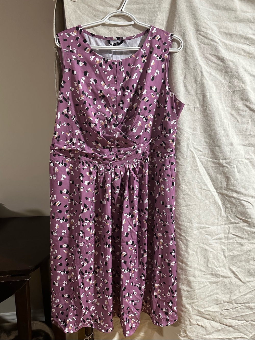 BloomChic Mauve Animal Printed Sleeveless Crossover Dress